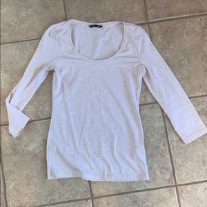 Tan H&M Basic Long Sleeve Shirt